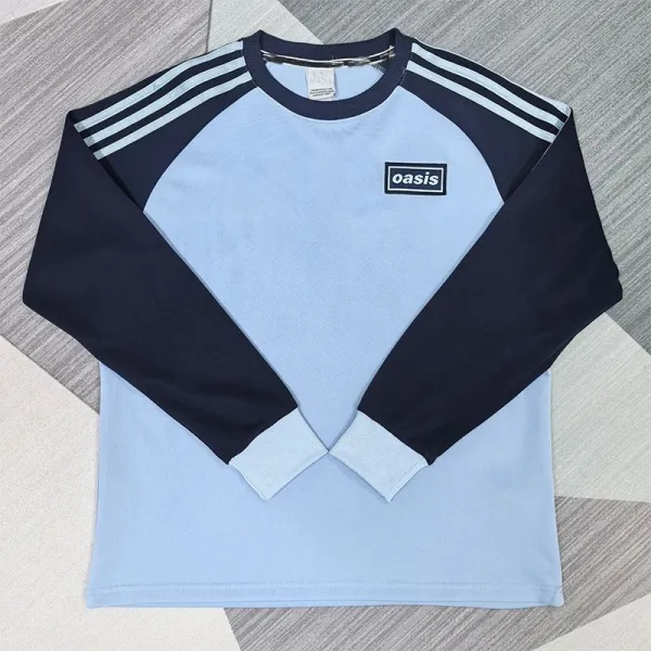 Design Oasis Raglan Long-Sleeve T-Shirt Light Blue / Navy T-Shirts - 1
