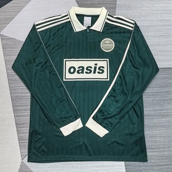 Adidas x Oasis Live '22 Long-Sleeve Polo Jersey Green Polo Shirt - 1