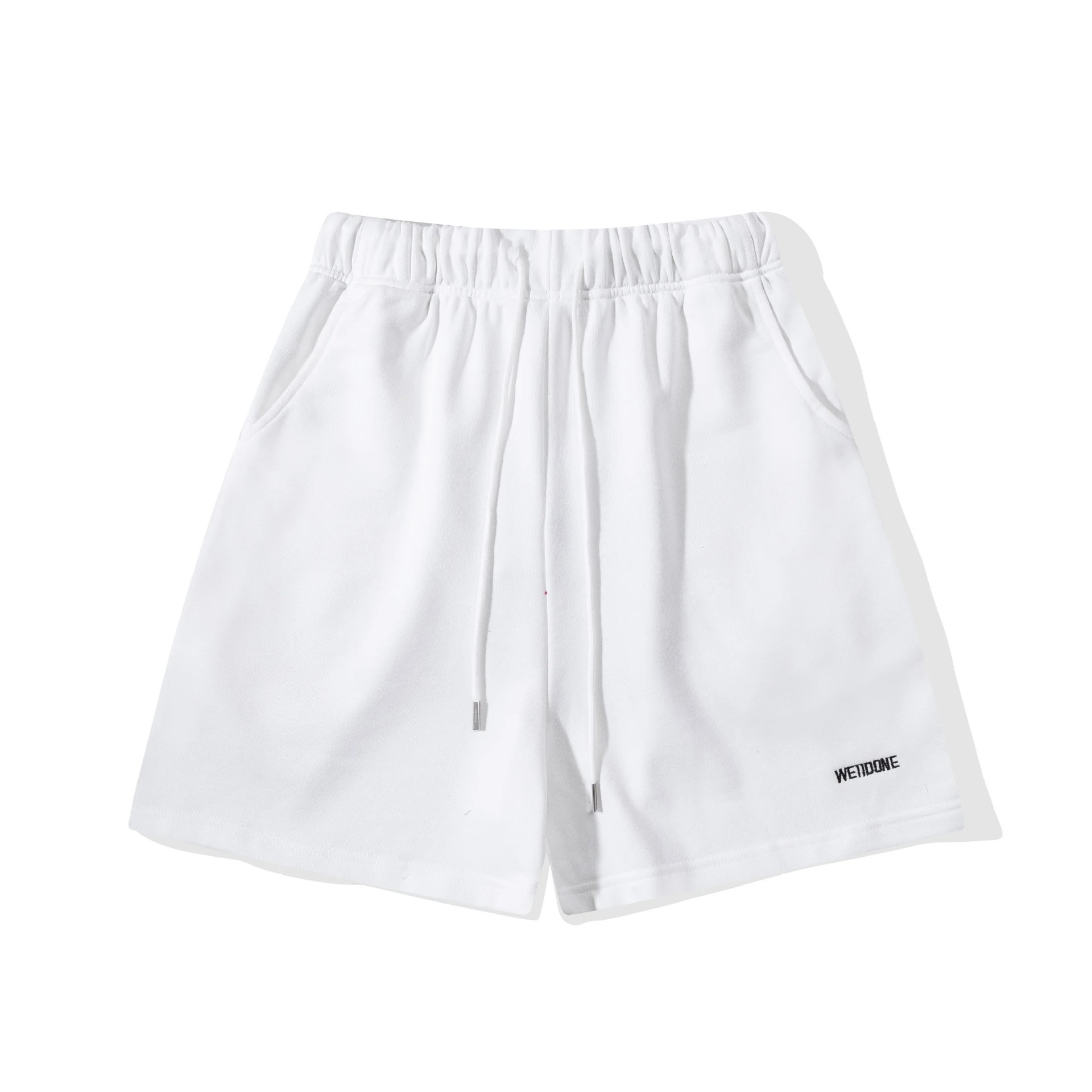 Design WE11DONE Logo Embroidered Black Sweat Shorts - 12
