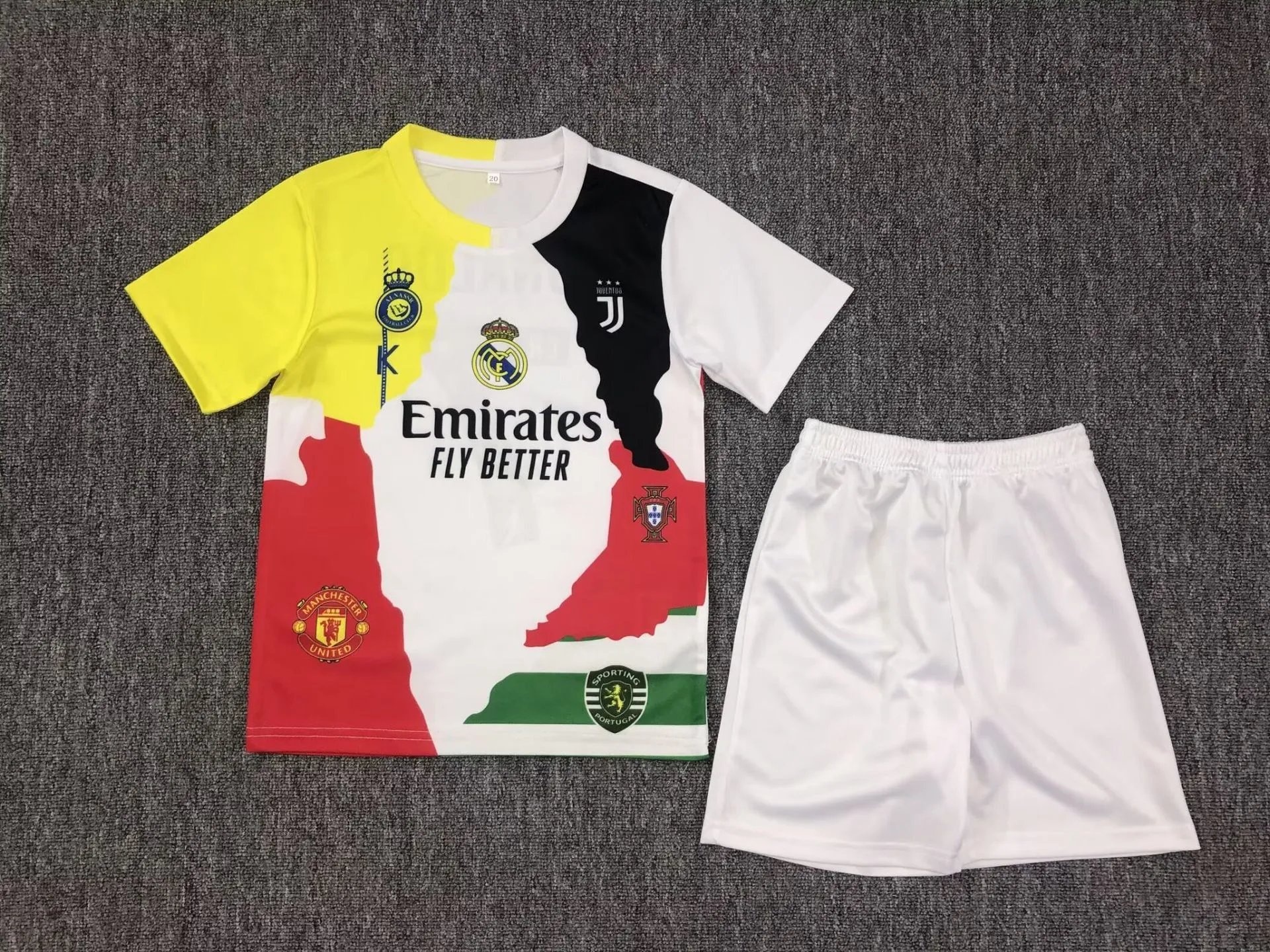 Castore Everton FC 2023-24 Third Kit Blue Swirl Jersey and White Shorts Sets - 15
