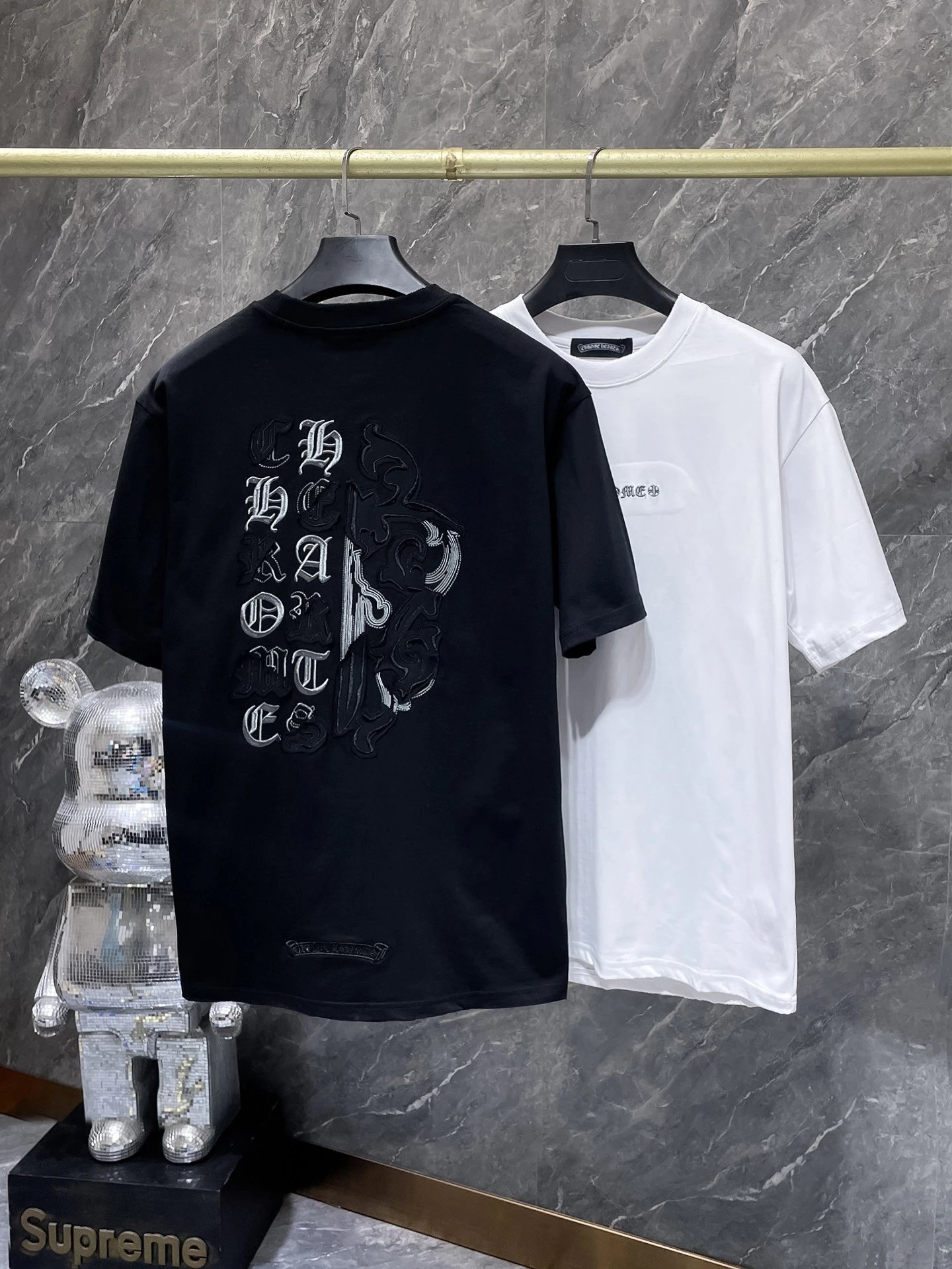 Chrome Hearts Circle Cross Embroidered White T-Shirt - 2