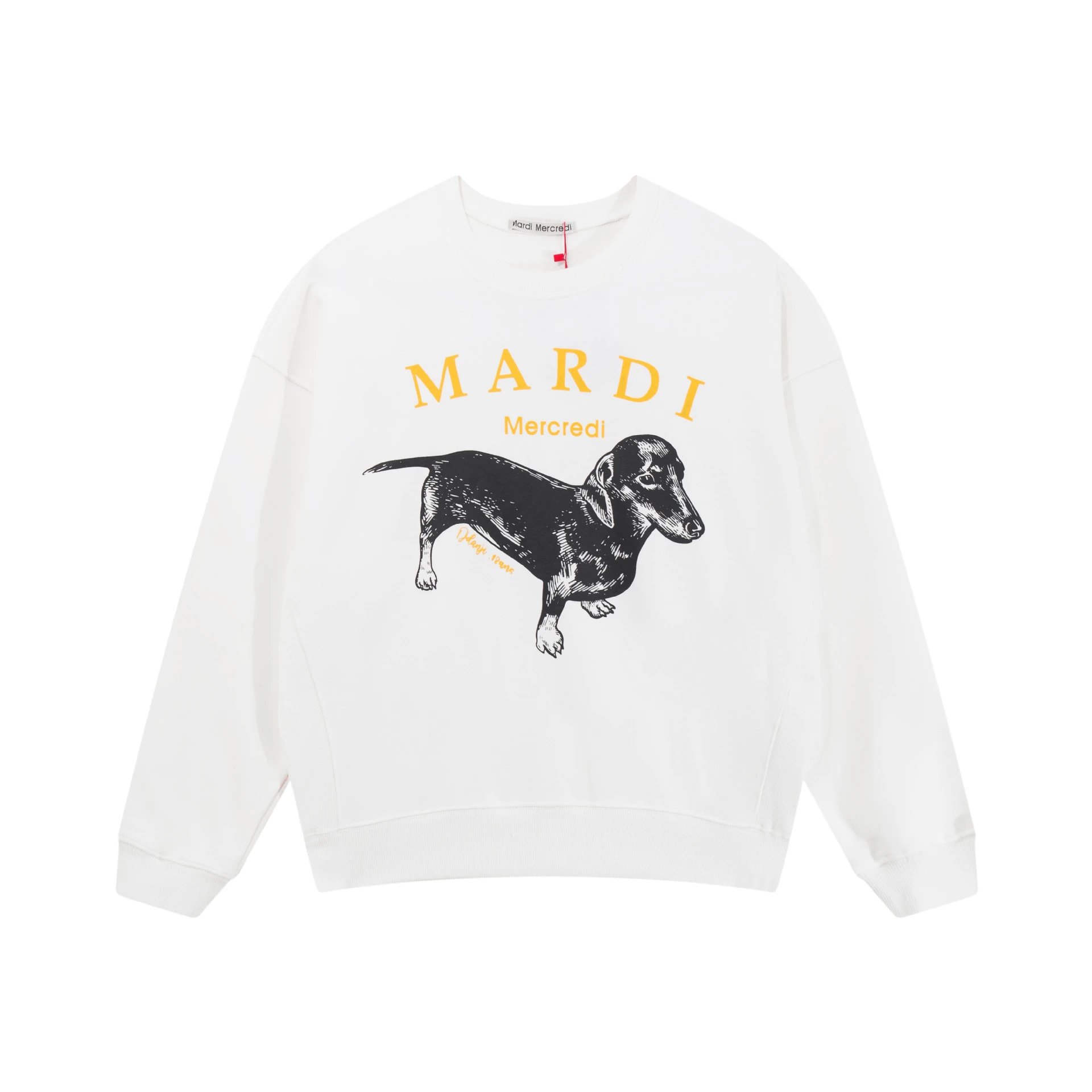 Mardi Mercredi Dachshund Graphic Gray Hoodie - 11