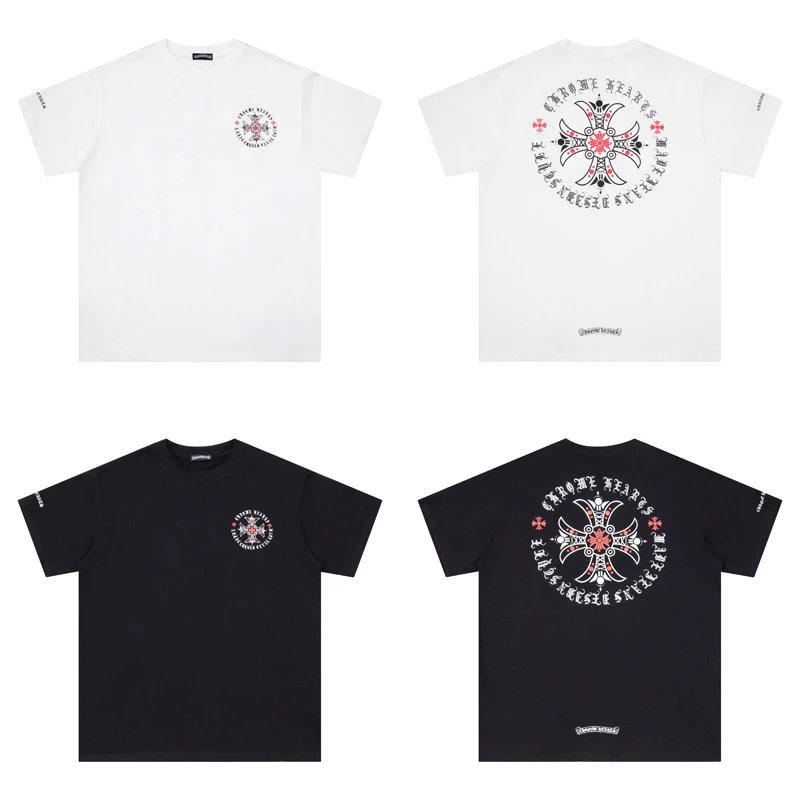 Chrome Hearts Logo Embroidered Black T-Shirt - 7
