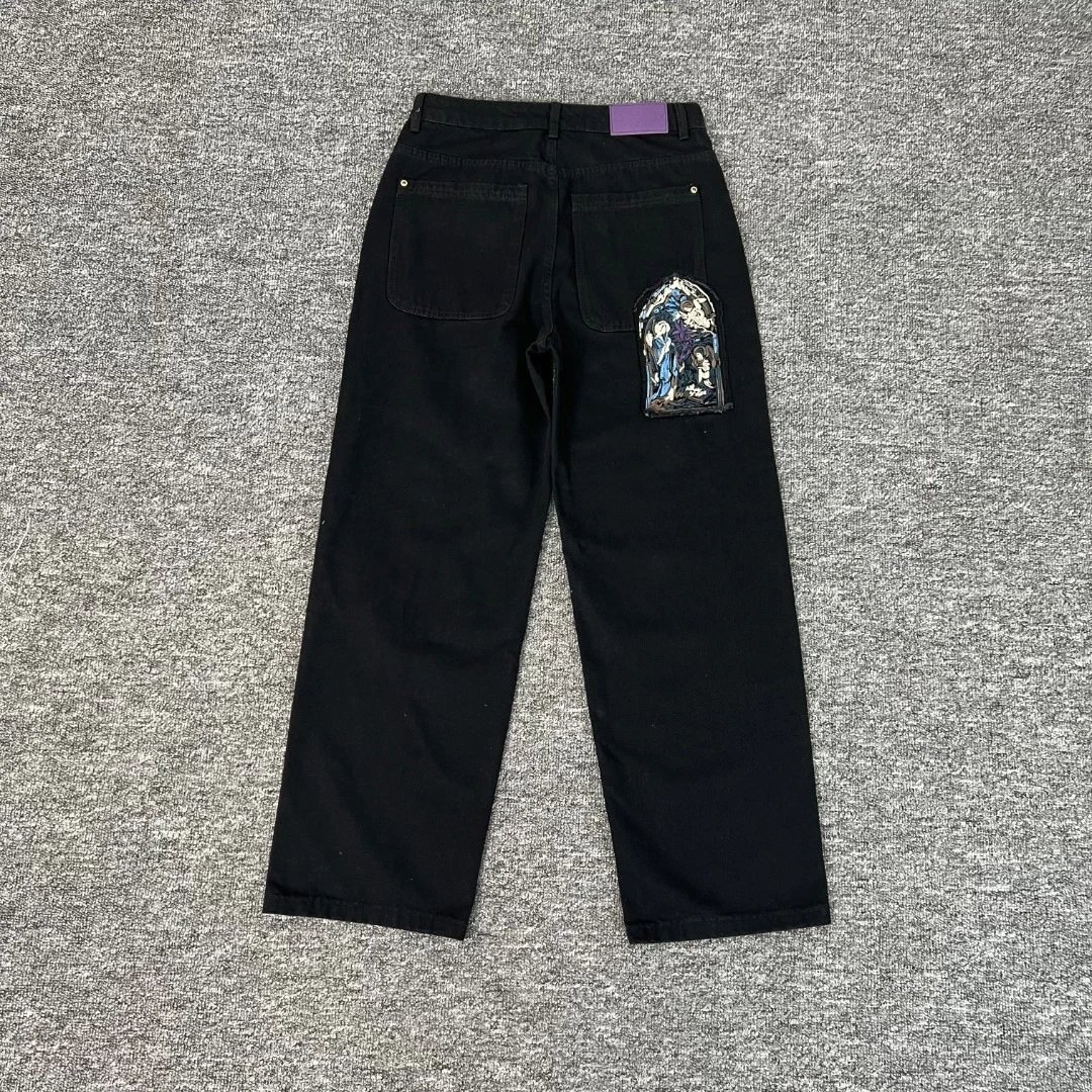 Design Embroidered Black Hoodie and Sweatpants Set - 51