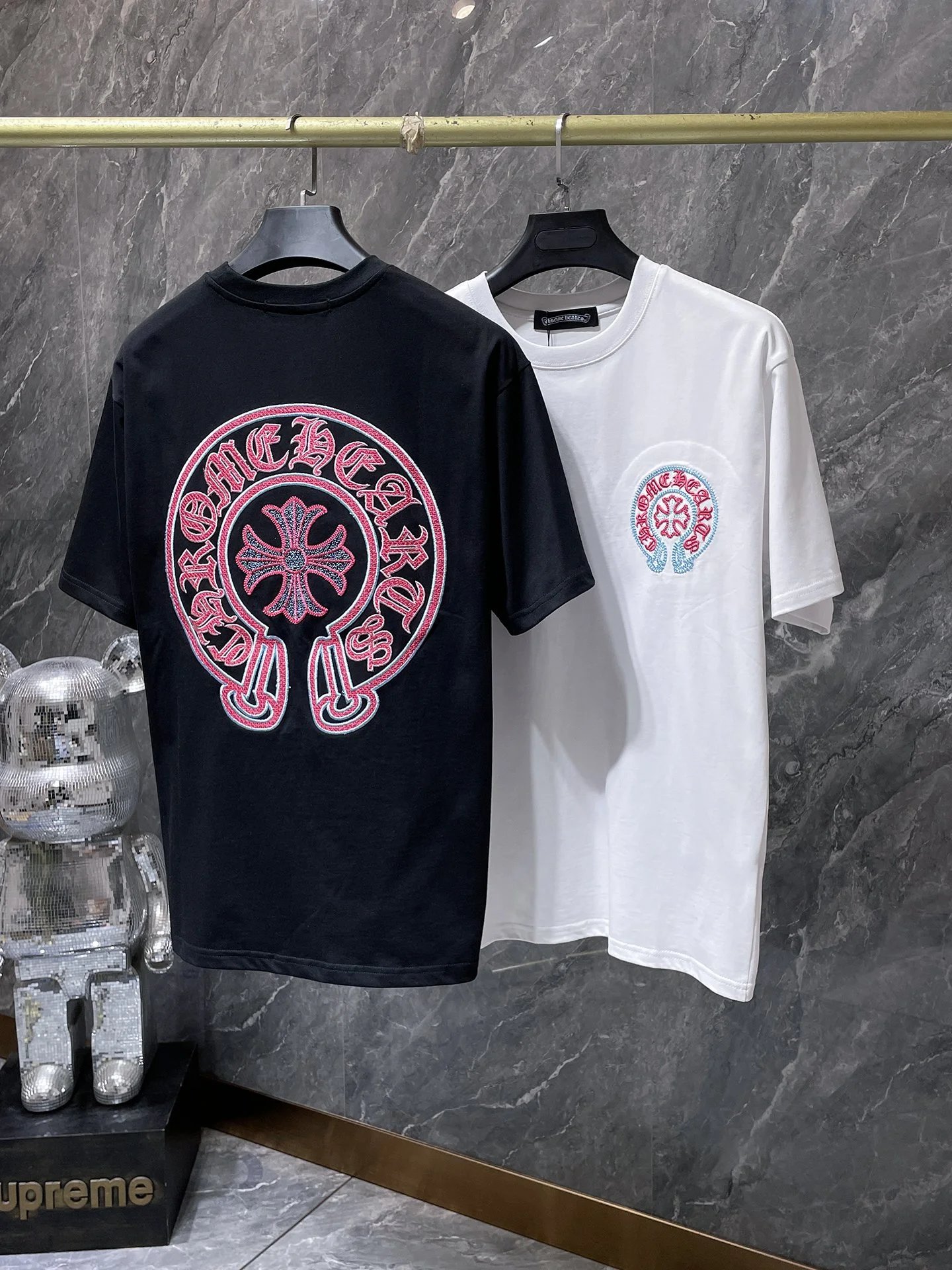 Chrome Hearts Circle Cross Embroidered White T-Shirt - 19