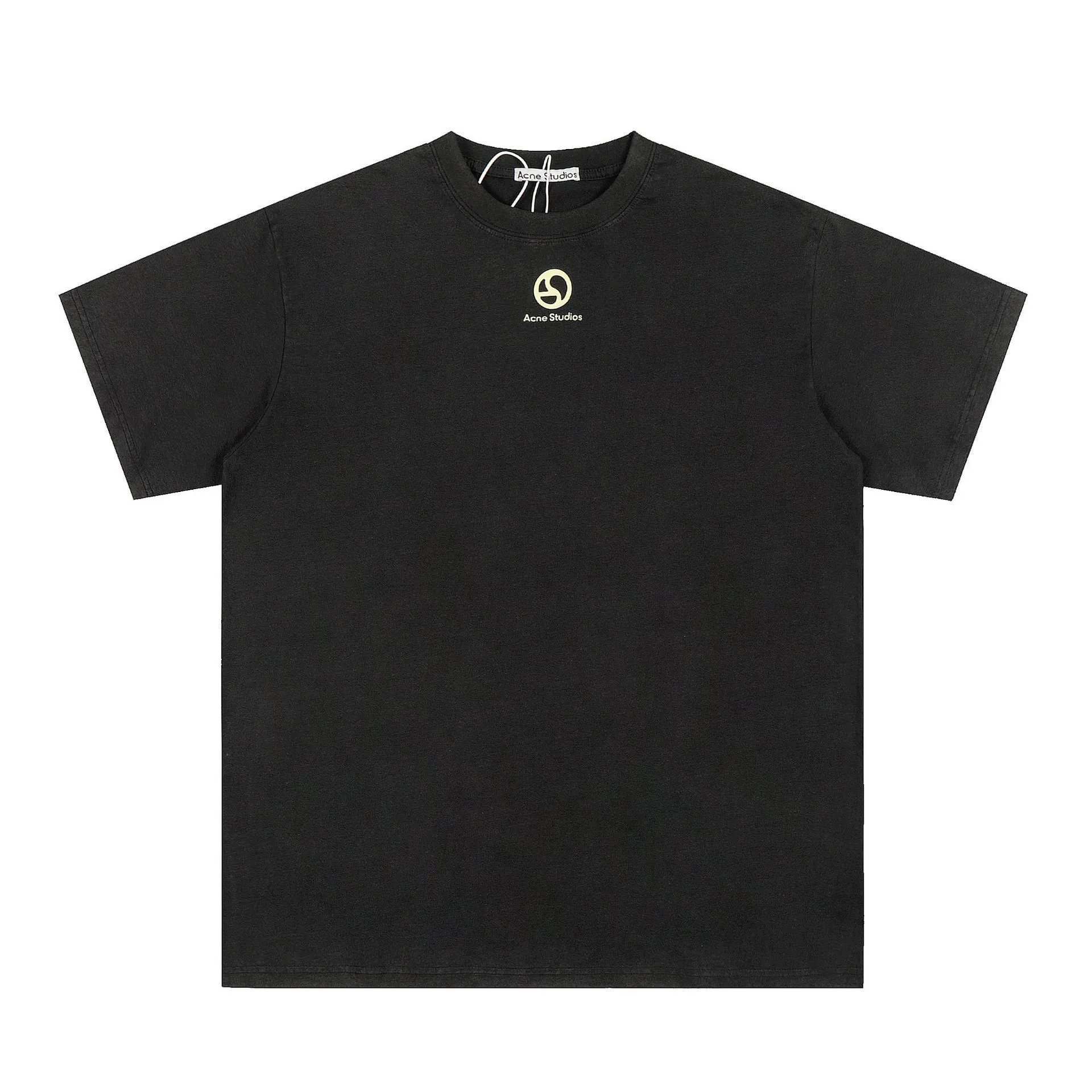 Acne Studios T-Shirts Embroidered Logo — AC106 wash water black