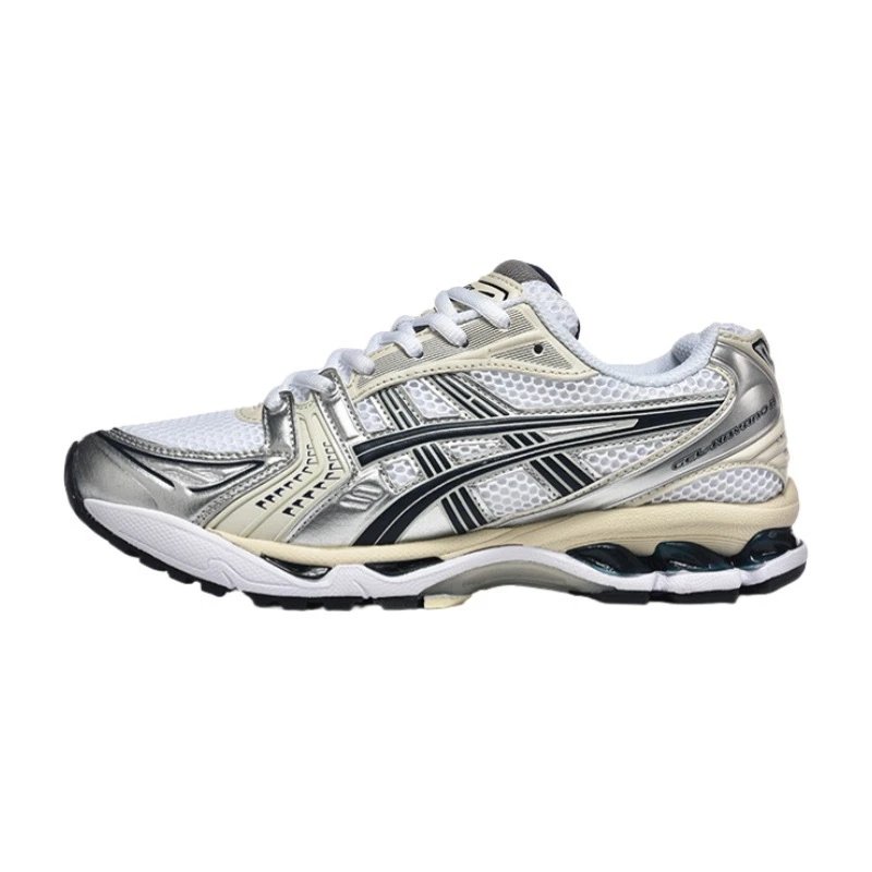 Asics Gel-Kayano 14 Silver Red Gold Running Shoes - 6