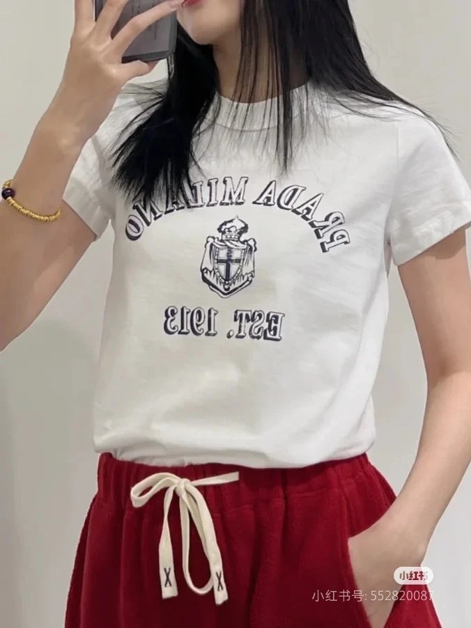 Prada Milano Arch Logo White T-Shirt - 4