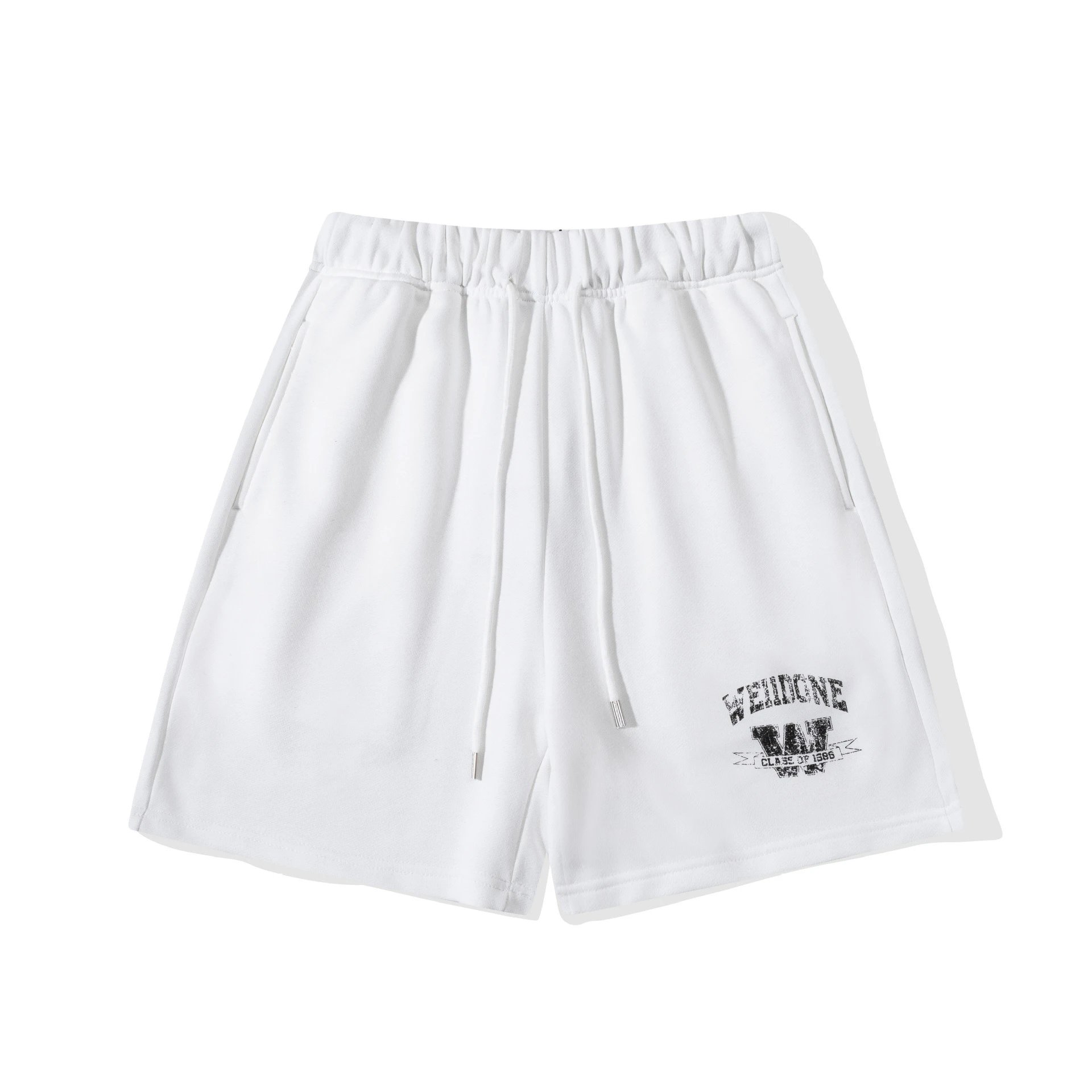 Design WE11DONE Logo Embroidered Black Sweat Shorts - 18