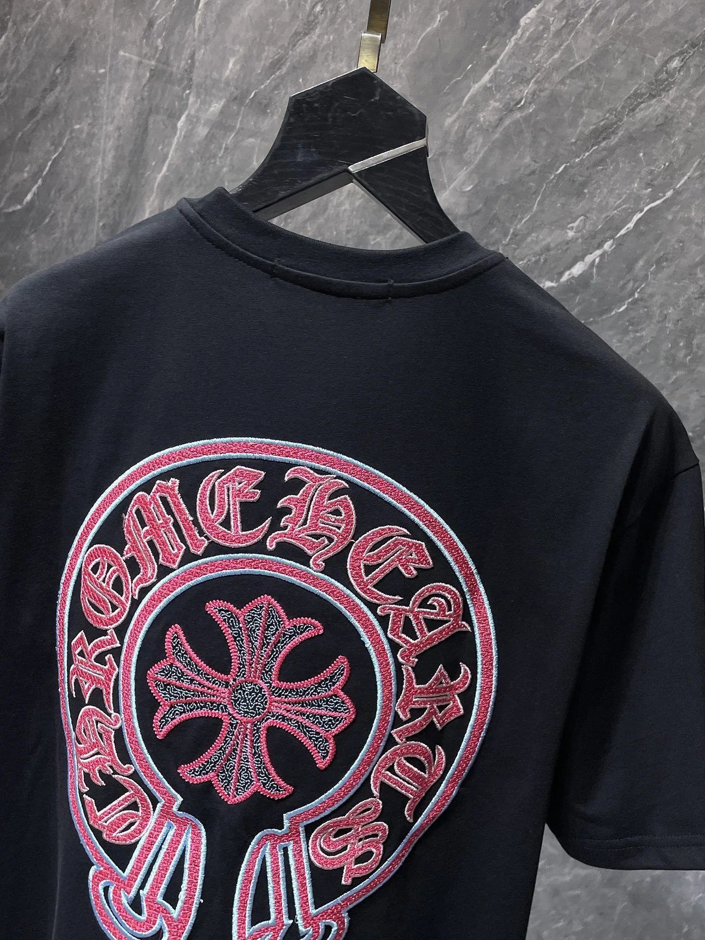 Chrome Hearts Circle Cross Embroidered White T-Shirt - 30