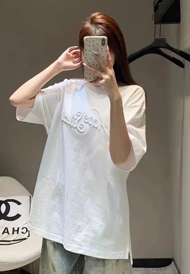 Acne Studios T-Shirts Embroidered Logo product detail image 3