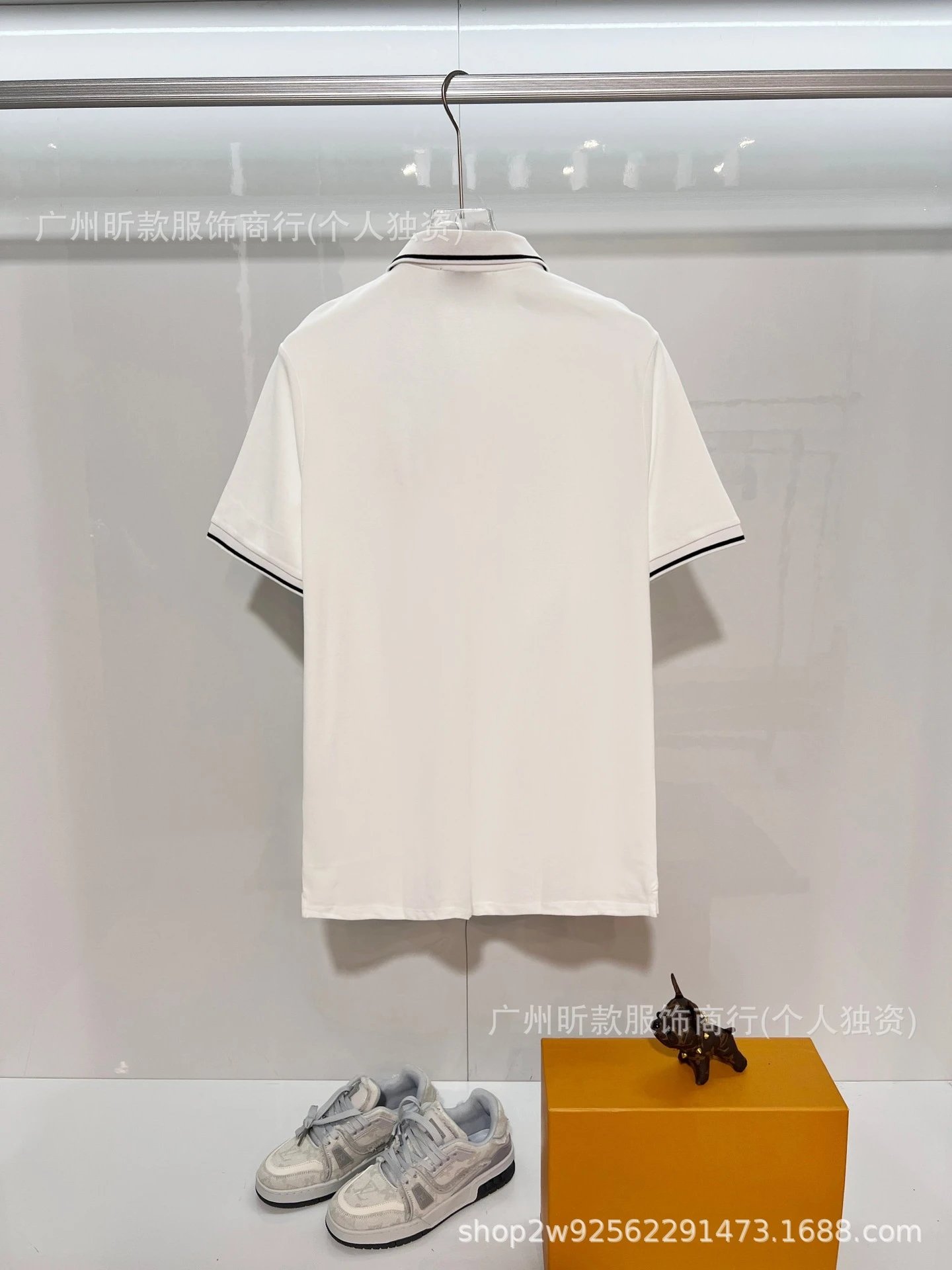 Fendi Monster Eye Polo White with Black Trim Polo Shirt - 4