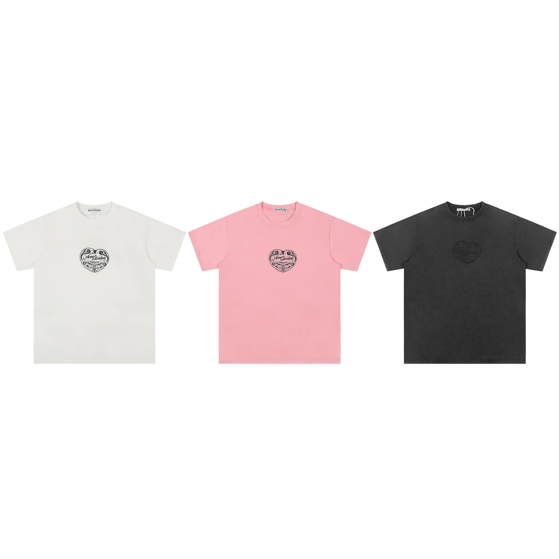 Acne Studios Heart Logo Pink T-Shirt - 14