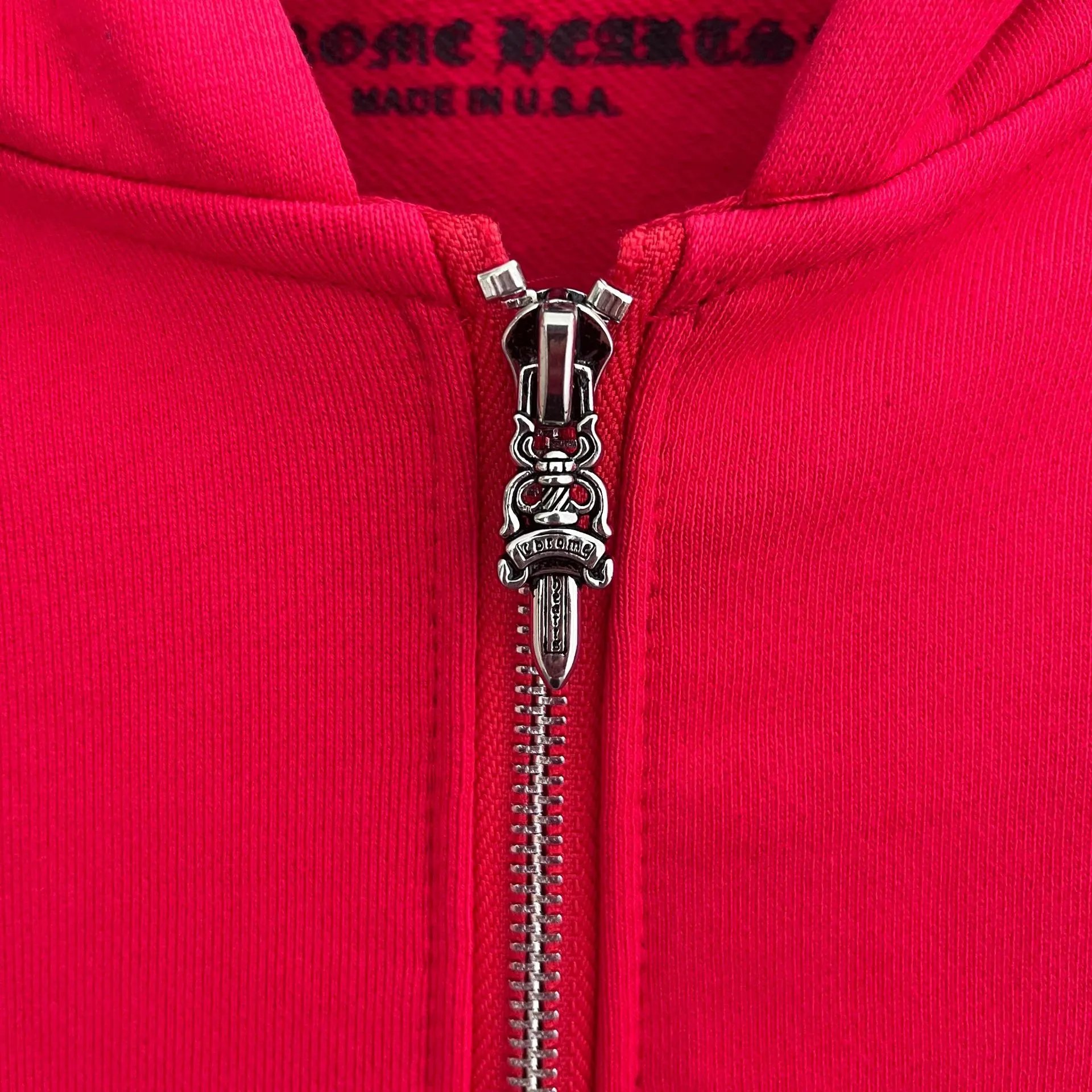 Design Hoodie White with Red Sleeve Logos - 16