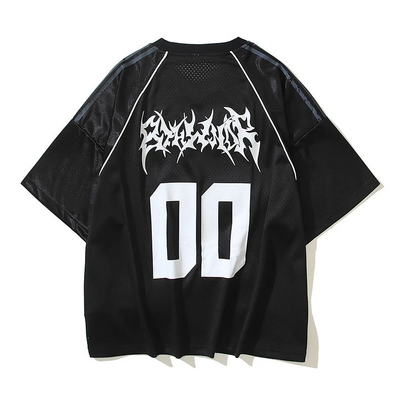 Design Slogan Mesh Jersey Black / White - 22