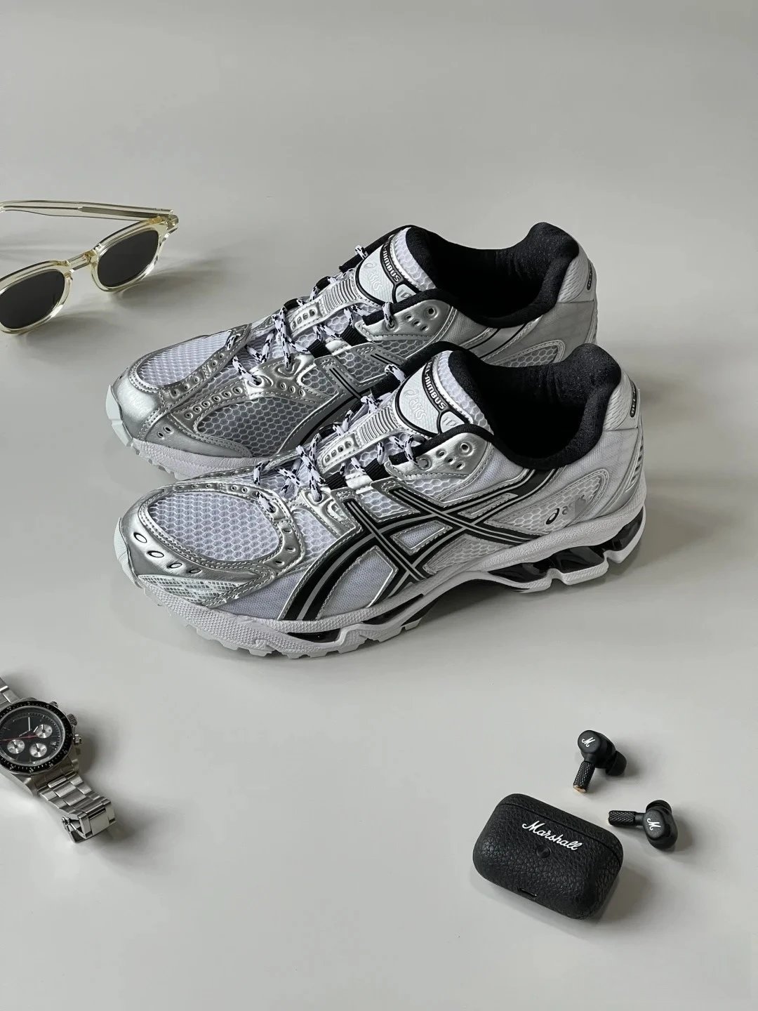 Asics Gel-Nimbus 14 Silver Beige Running Shoes - 6
