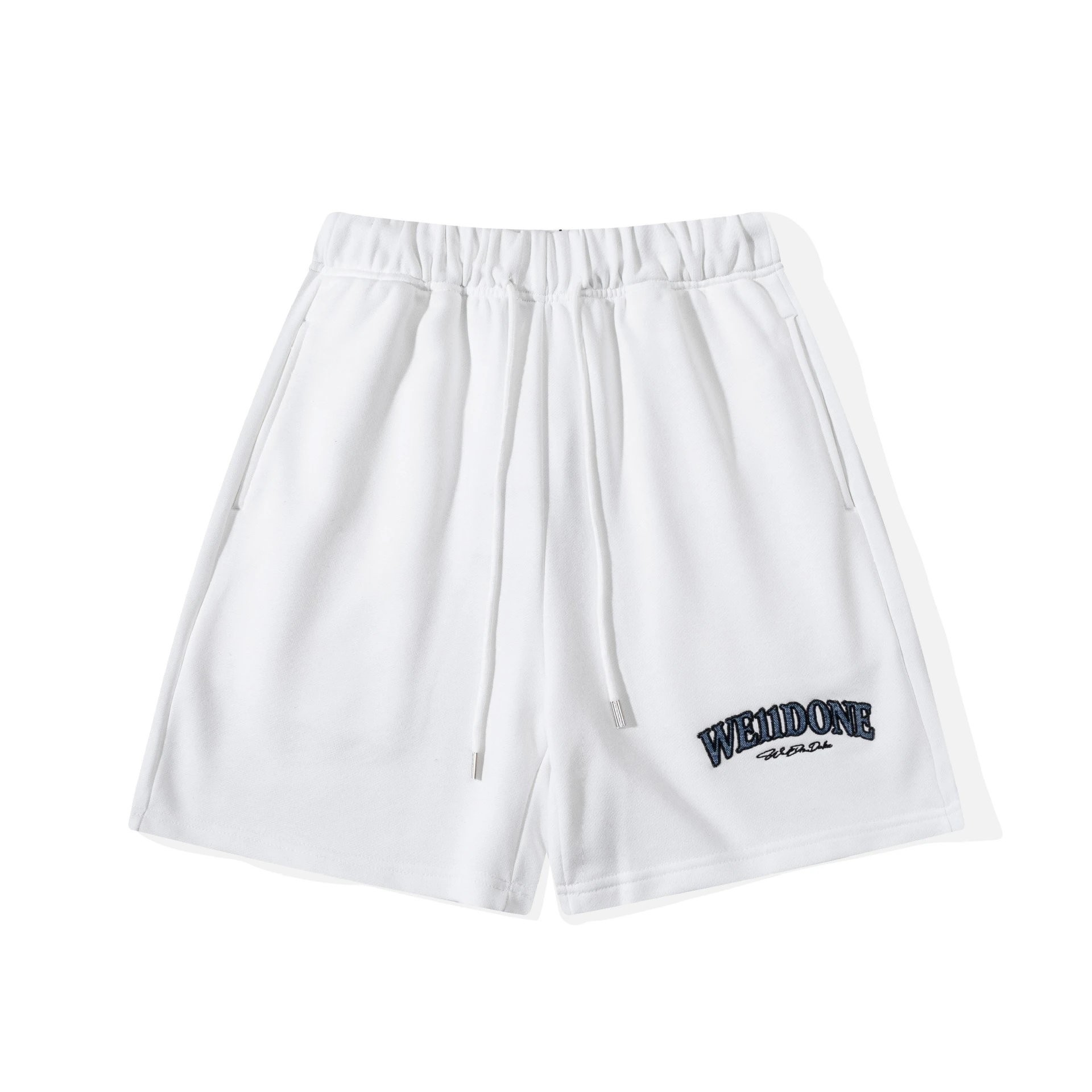 Design WE11DONE Logo Embroidered Black Sweat Shorts - 15