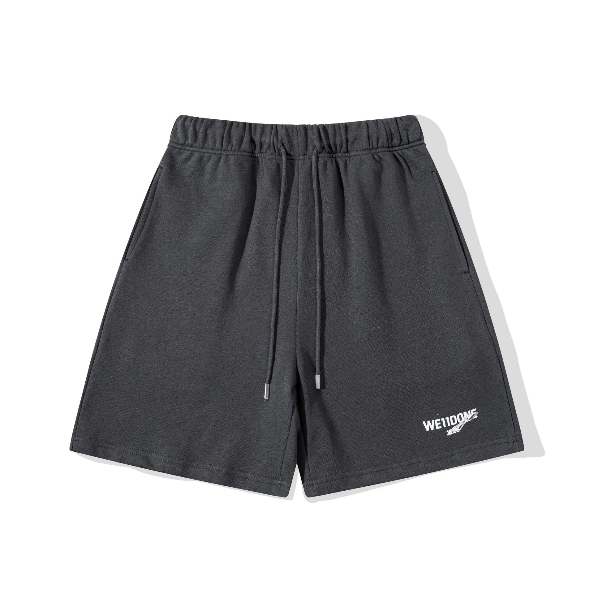 Design WE11DONE Logo Embroidered Black Sweat Shorts - 31