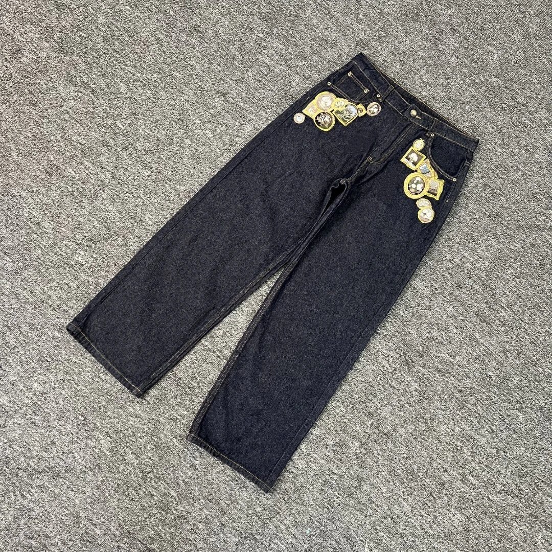 Design Embroidered Black Hoodie and Sweatpants Set - 38