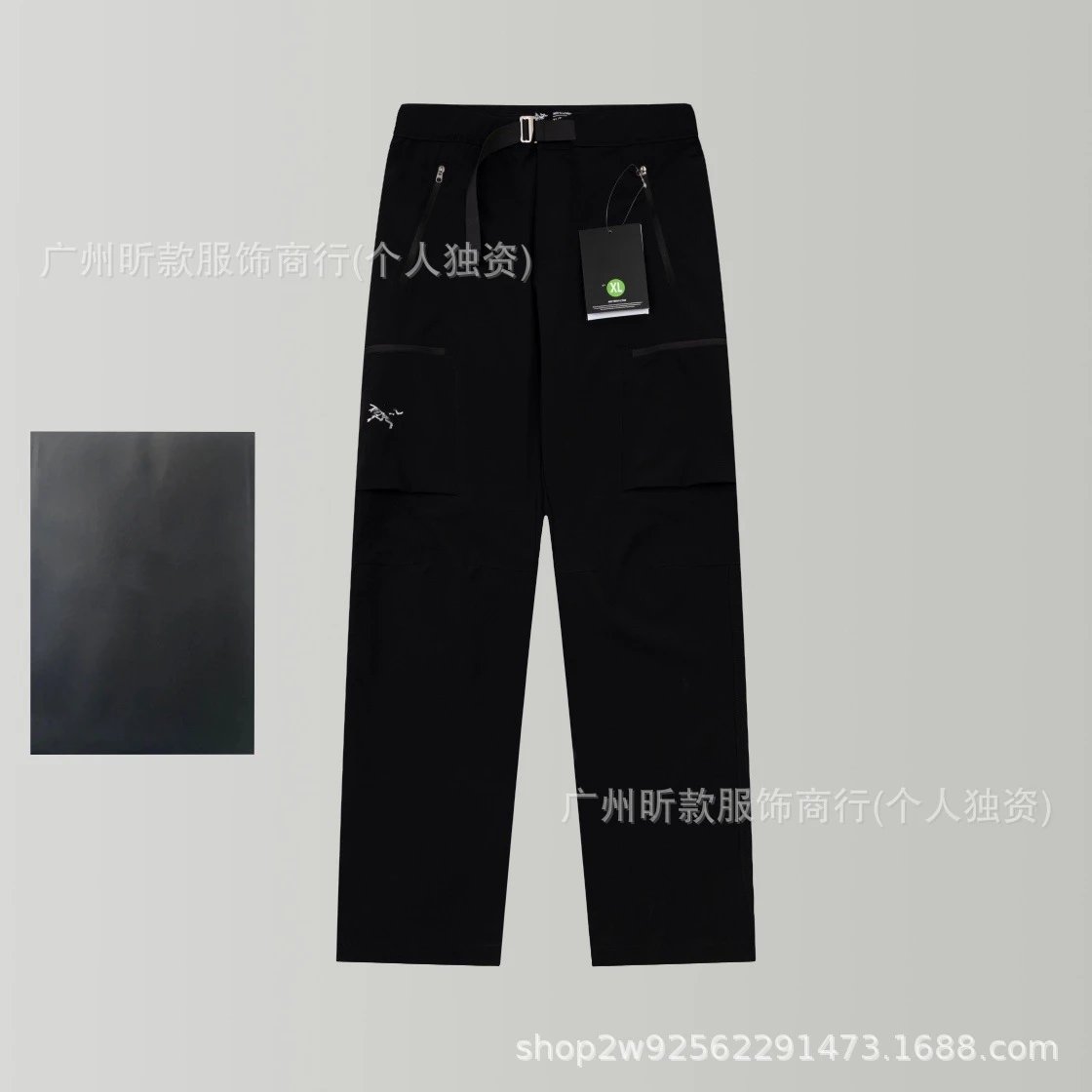 Design Technical Pants Black Full-Open Style Pants - 9