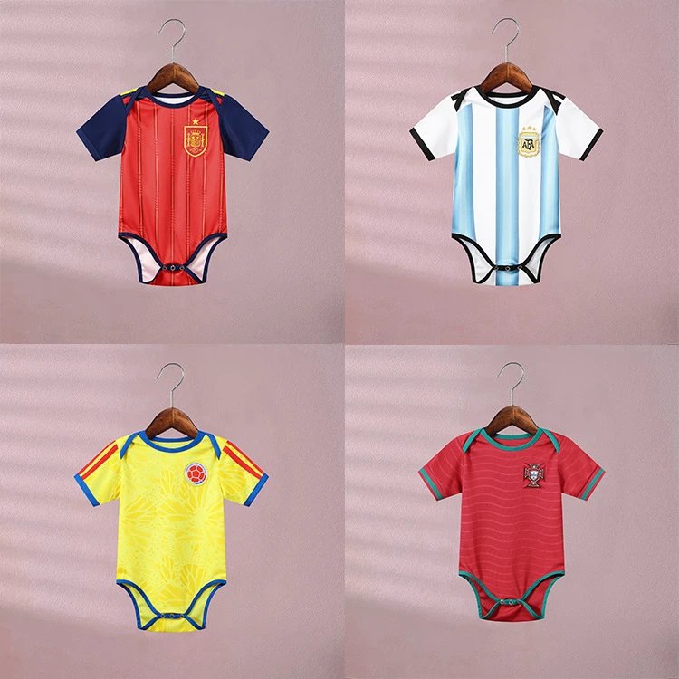 Design Croatia National Team Inspired Baby Bodysuit Red and White Checkered Jersey Clothing - 2