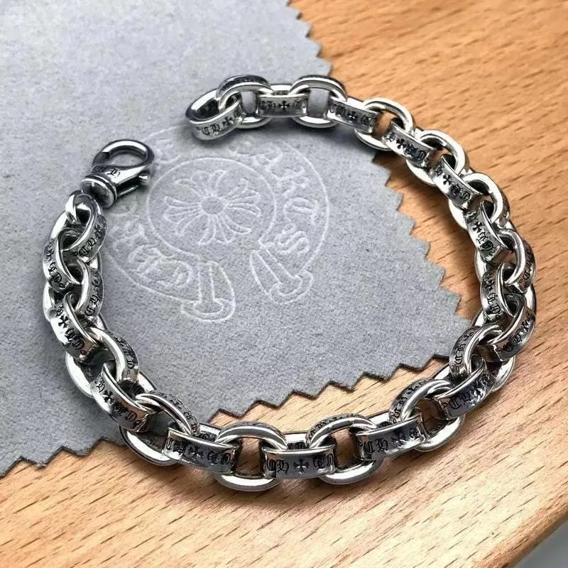 Chrome Hearts Half Flower Chain Silver Bracelet Jewelry - 17