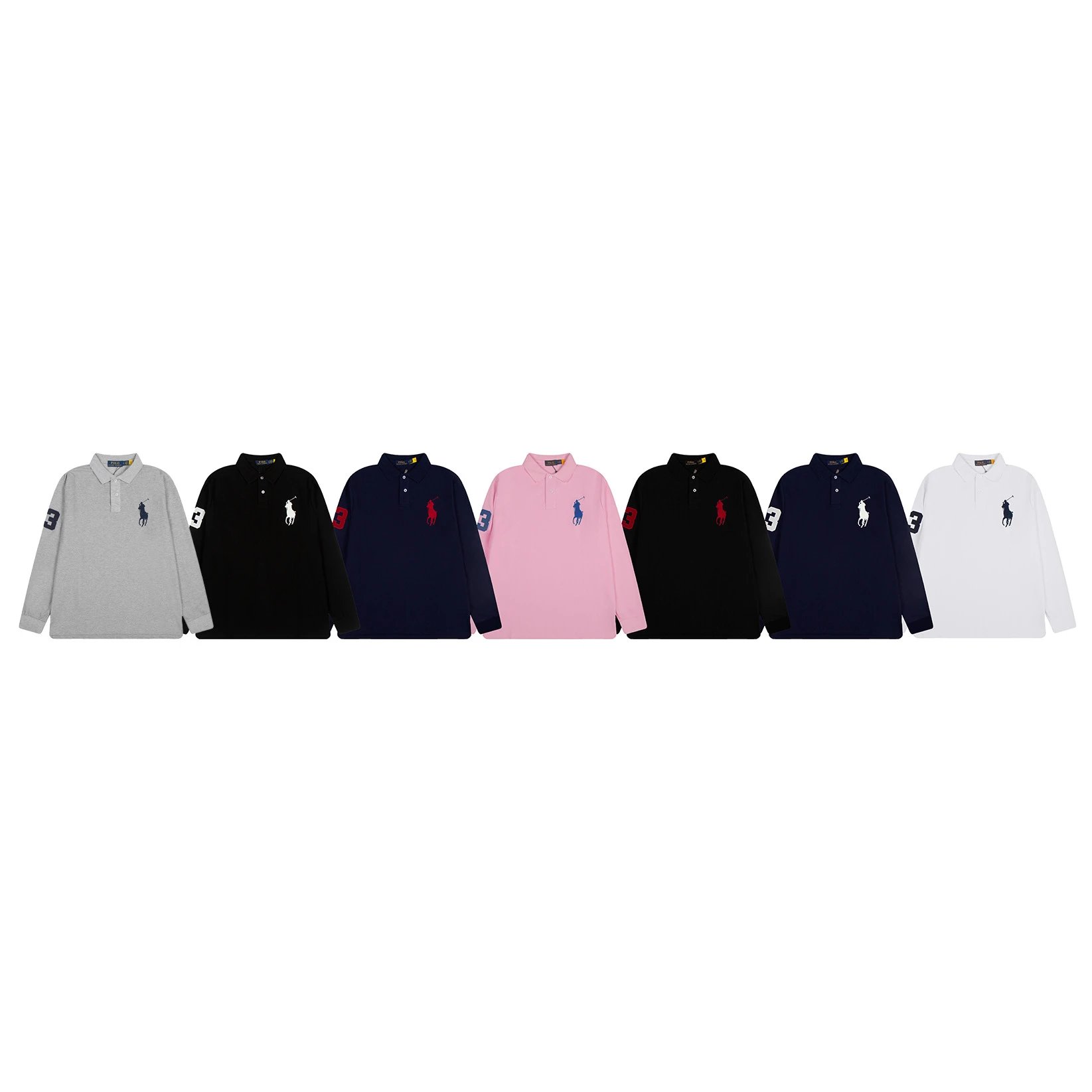 Polo Ralph Lauren Big Pony Long Sleeve Polo White Tops Polo - 3