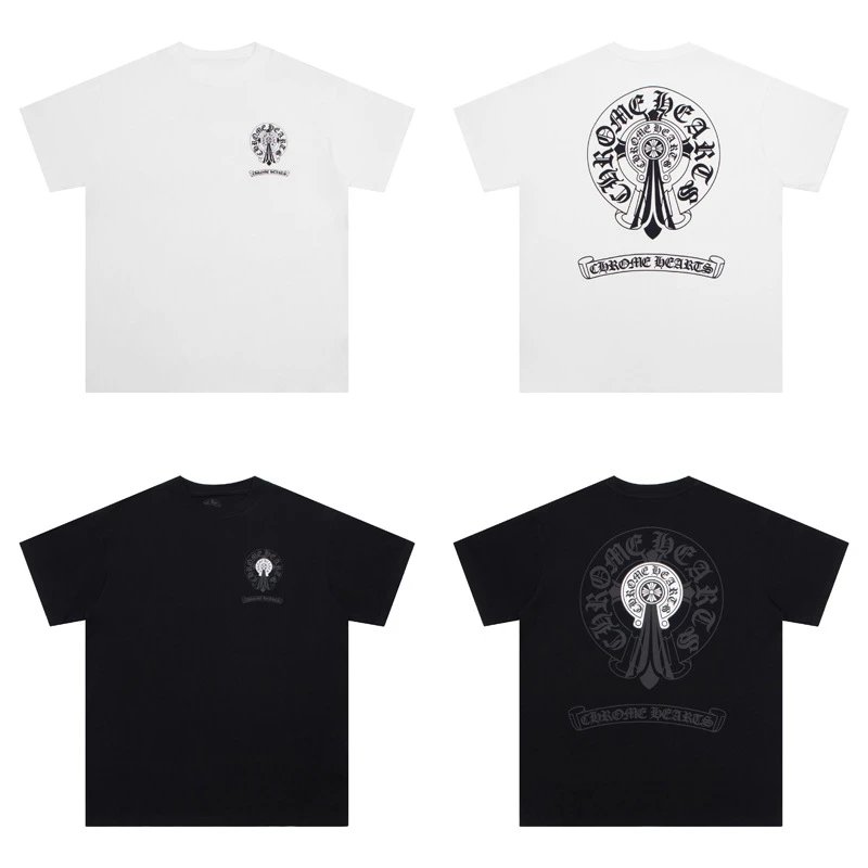 Chrome Hearts Logo Embroidered Black T-Shirt - 6