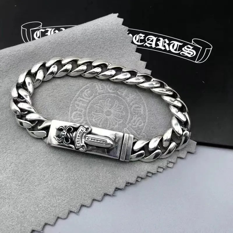 Chrome Hearts Half Flower Chain Silver Bracelet Jewelry - 22