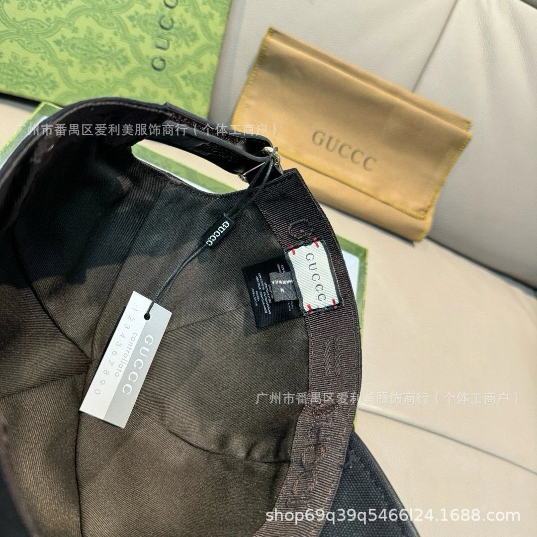 Gucci Logo Embroidered Black Baseball Cap - 8