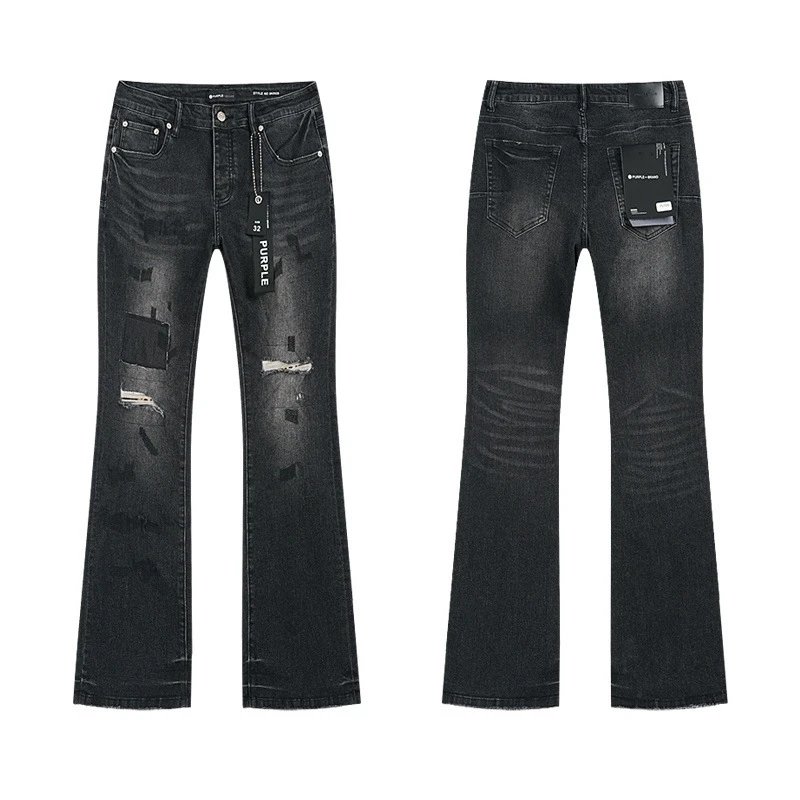 Design Distressed Black Flared Jeans - 27