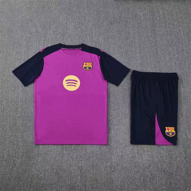 Paris Saint-Germain Football Jerseys Short-Sleeve Training Shirt and Shorts Set — 2526 Barcelona purple