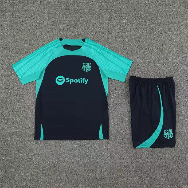 Paris Saint-Germain Football Jerseys Short-Sleeve Training Shirt and Shorts Set — 2324 Barcelona sapphire blue
