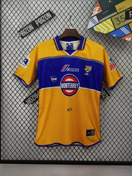 Design Monterrey FC 2000s Away Jersey Yellow Blue Jersey - 1