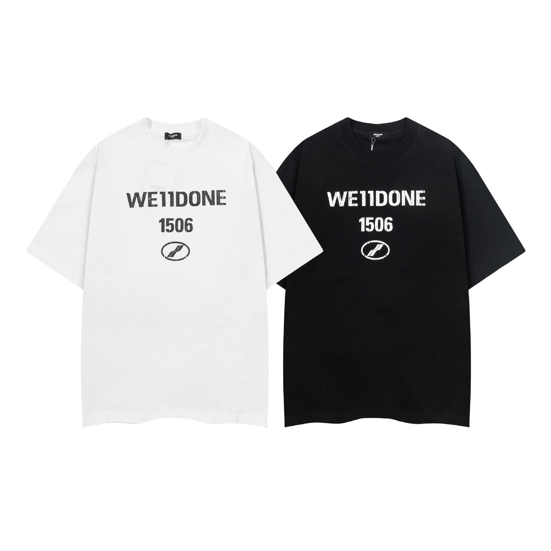 Design Wetdone Distorted Logo Black Oversized T-Shirt T-Shirts - 4
