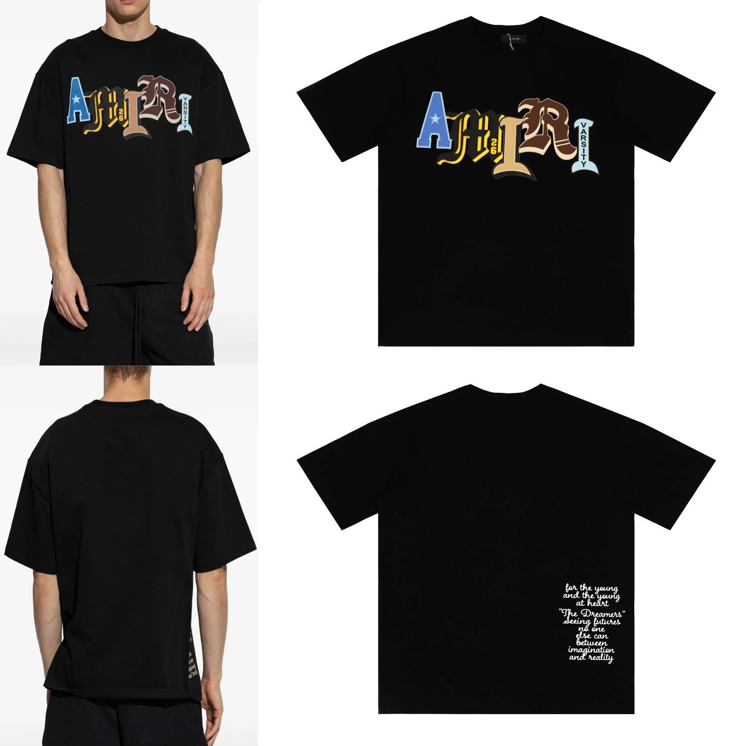 Amiri Flame Logo T-Shirt Blue - 16