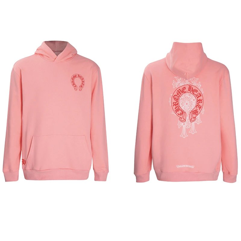 Design Hoodie White with Red Sleeve Logos - 81