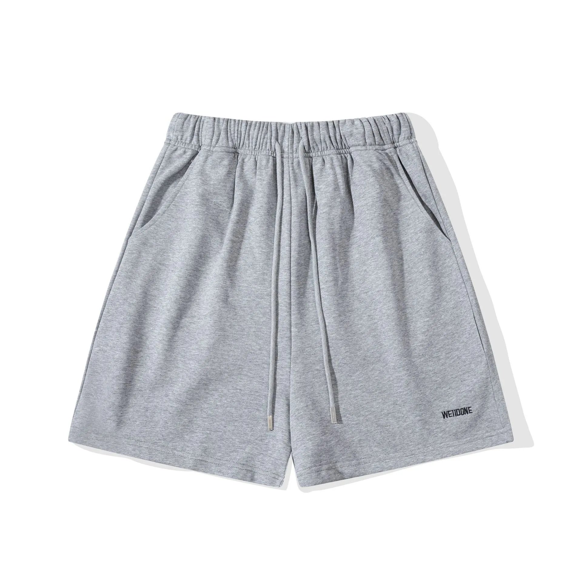 Design WE11DONE Logo Embroidered Black Sweat Shorts - 28