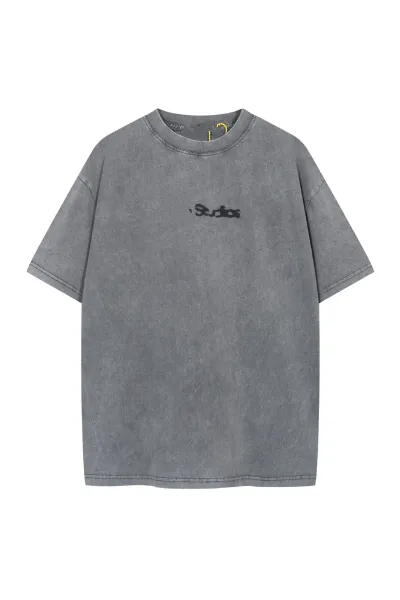 Acne Studios Logo Washed Gray T-Shirt - 1