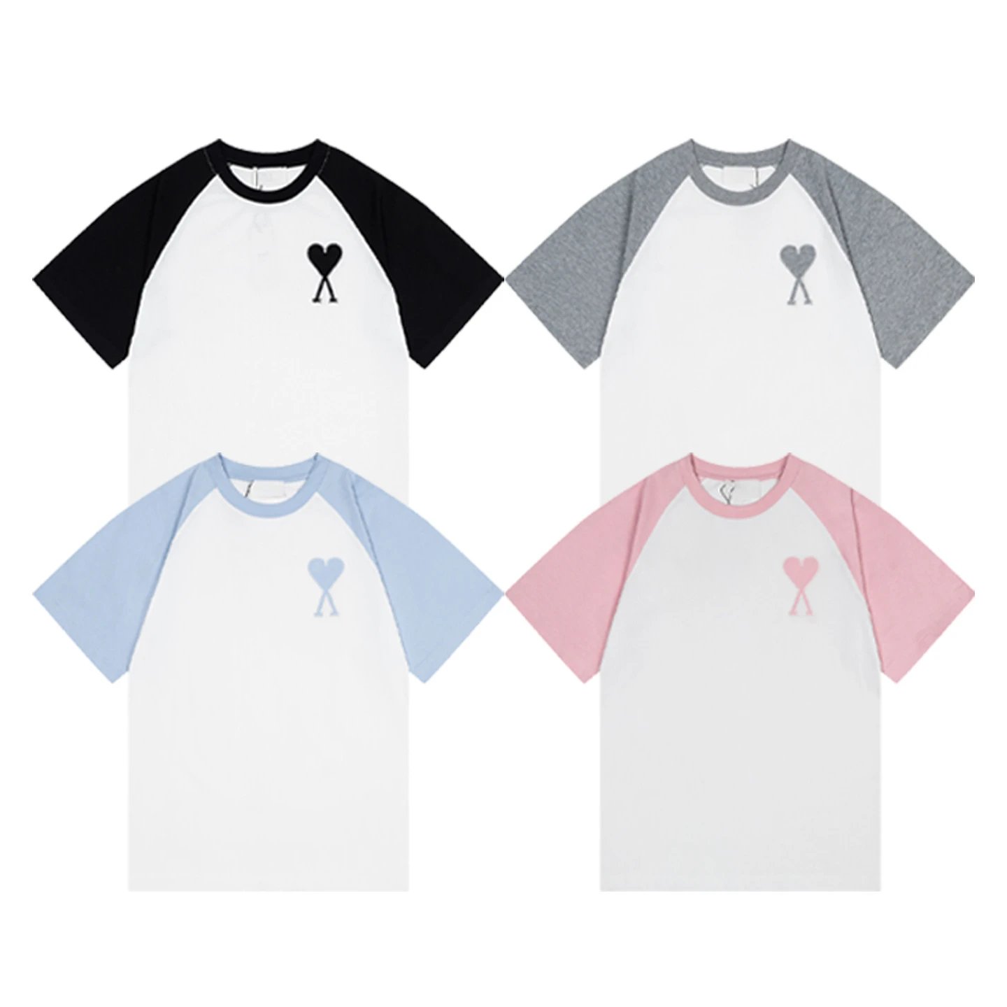 Design Raglan Sleeve T-Shirt with Embroidered Heart Knot Beige / Olive - 13