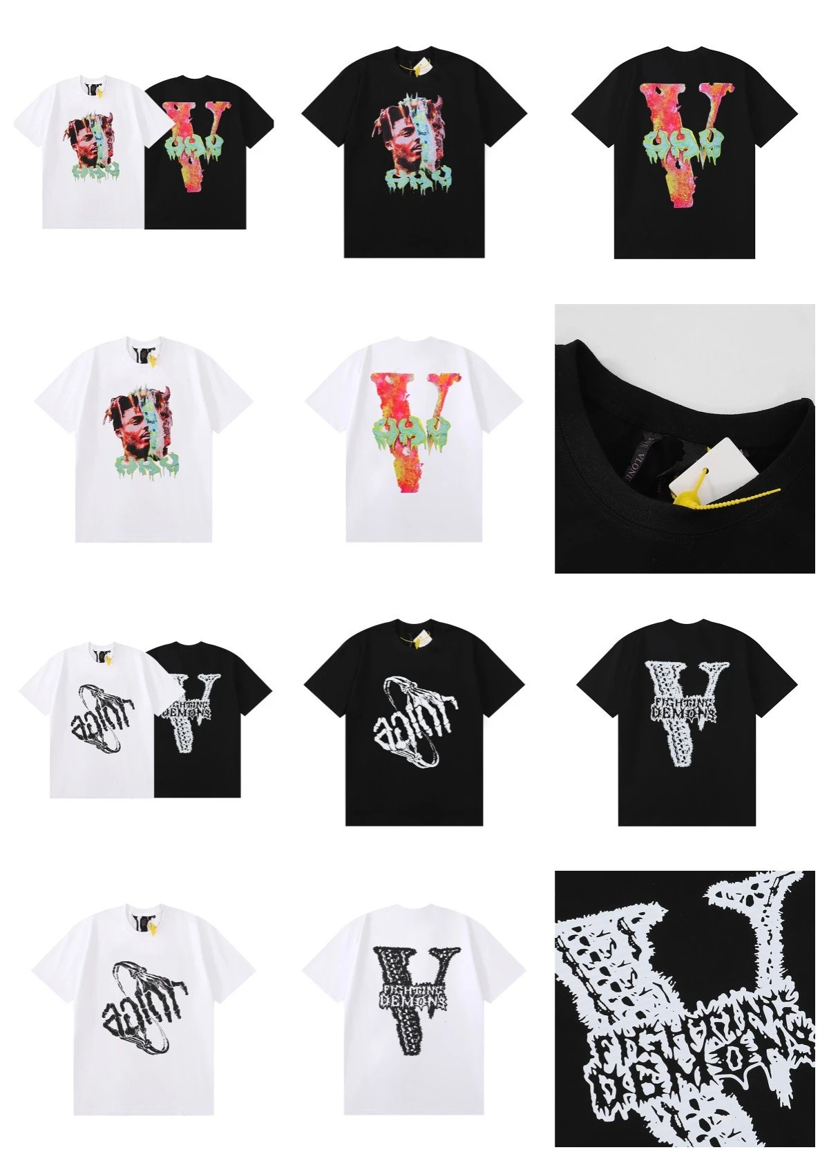 Vlone Friends Floral Print Gray T-Shirt - 8