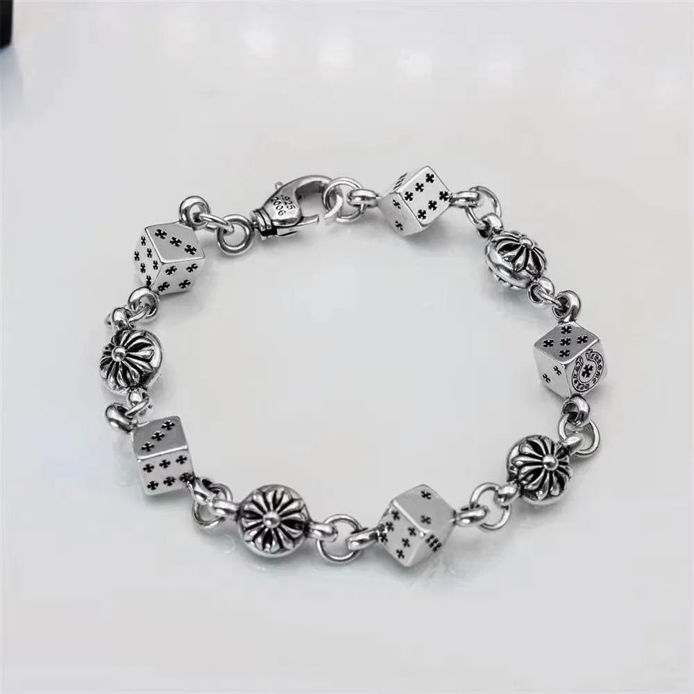 Chrome Hearts Half Flower Chain Silver Bracelet Jewelry - 13