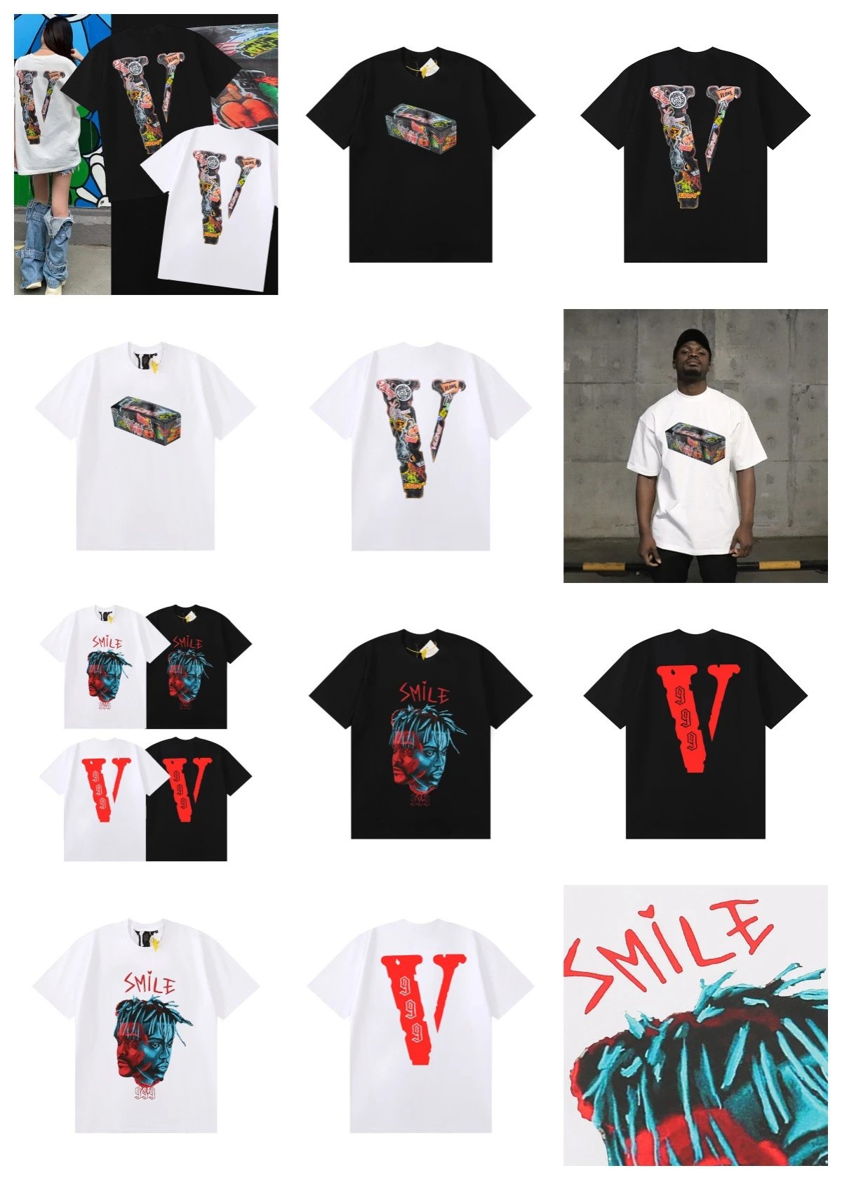 Vlone Friends Floral Print Gray T-Shirt - 10