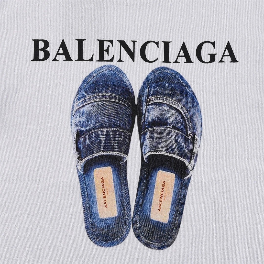 Balenciaga BB Logo Print White T-Shirt - 6