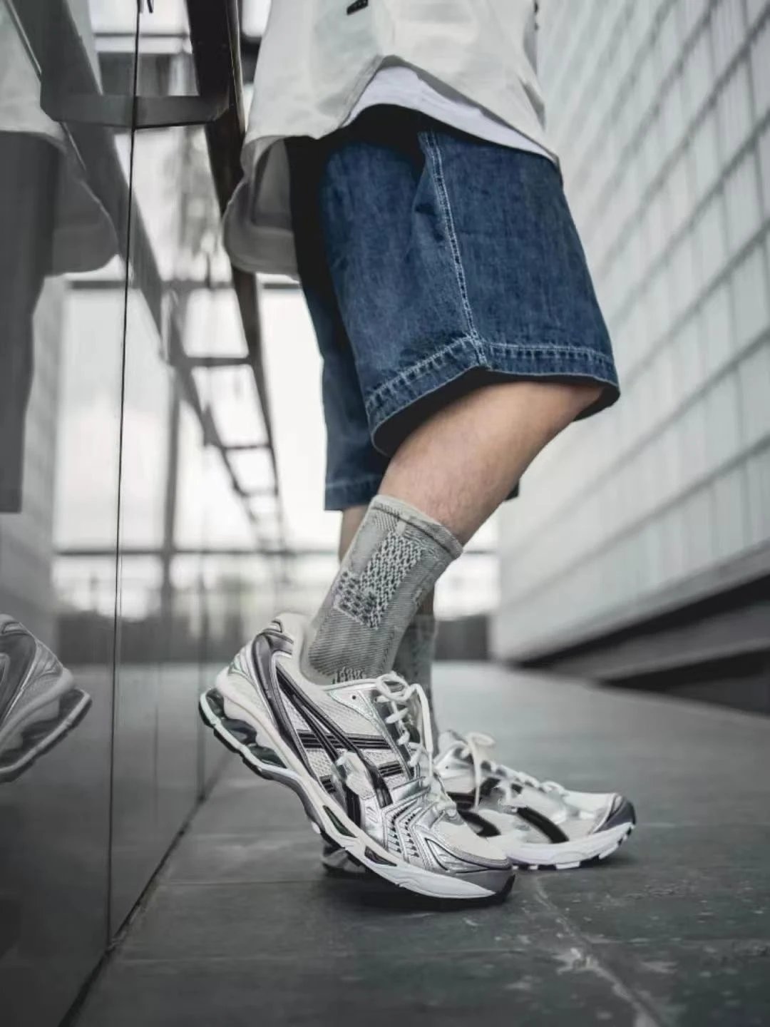 Asics Gel-Kayano 14 White Blue Running Shoes - 6
