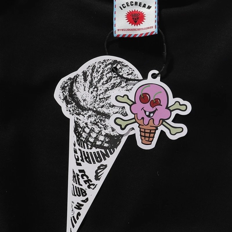 Design Icecream Supplies Graphic Print Black T-Shirt T-Shirts - 3