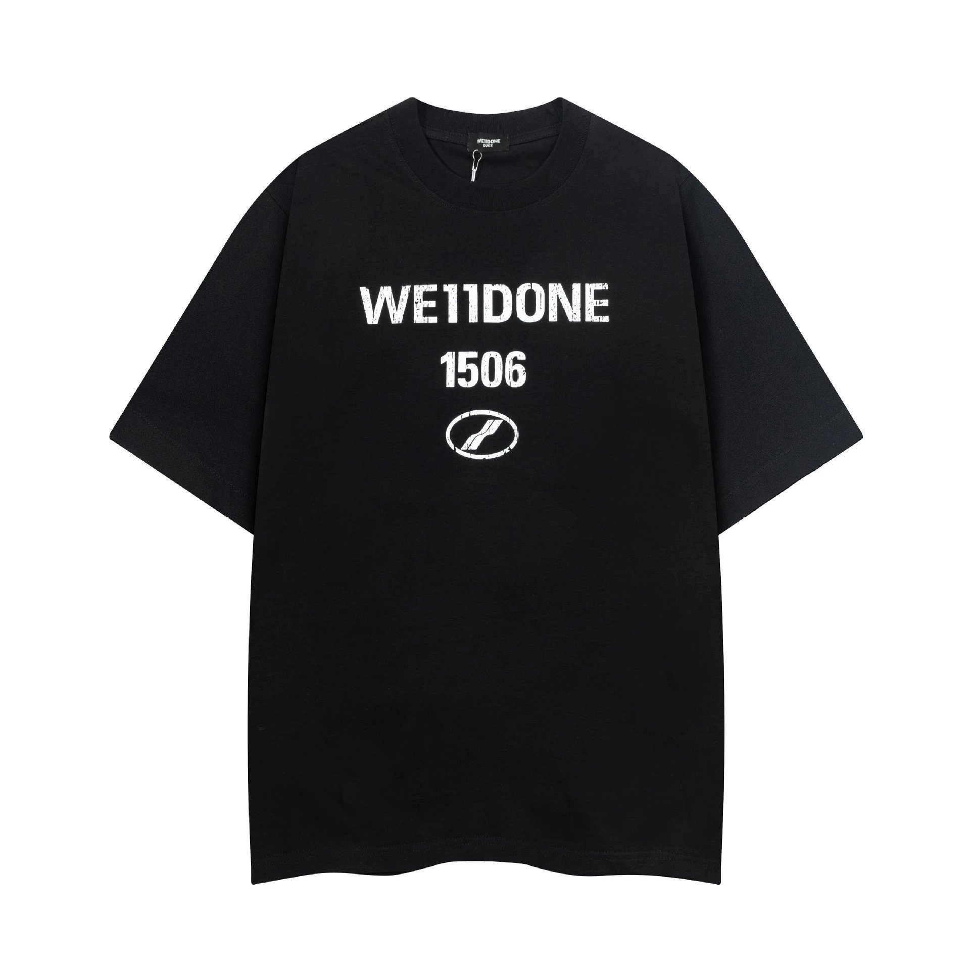 Design Wetdone Distorted Logo Black Oversized T-Shirt T-Shirts - 5