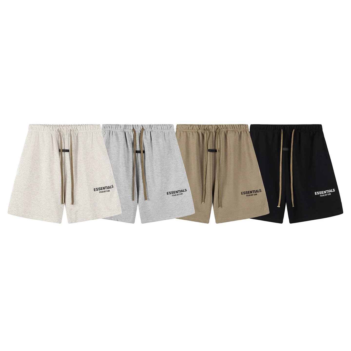 Fear of God Essentials Logo-Print Drawstring Shorts Black - 26