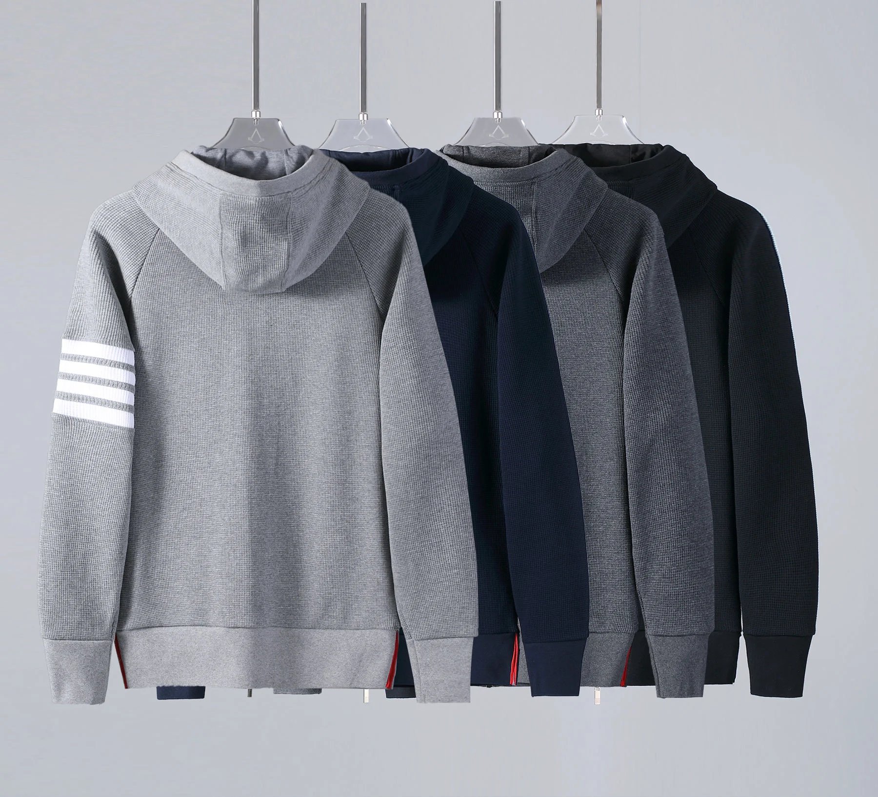 Thom Browne 4-Bar Stripe Hoodie Gray - 4