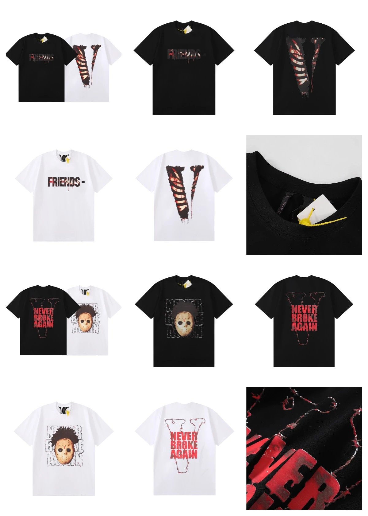 Vlone Friends Floral Print Gray T-Shirt - 7
